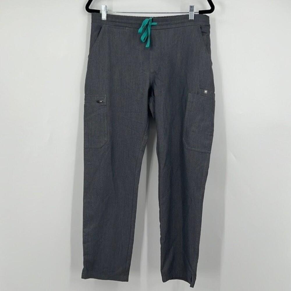 Figs Womens Yola Skinny Scrub Pants Size M Graphite Gray Eleven Pockets Straight